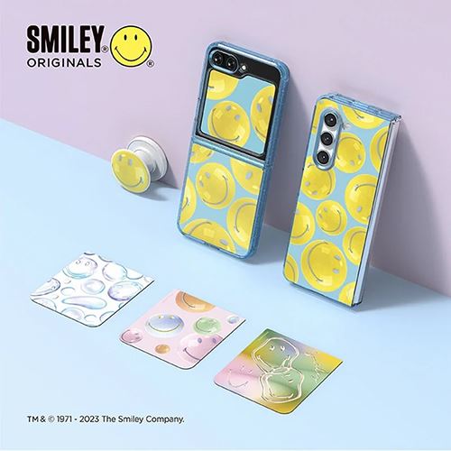 Flipsuit Card Smiley para Samsung Galaxy Z Flip5 - Rosa For Cheap