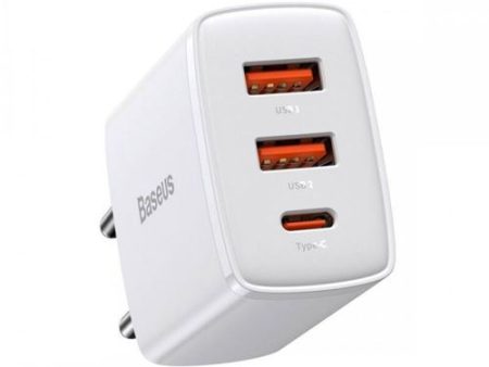 Carregador Baseus USB   USB- C com Carregamento Rápido 30W - Branco For Cheap