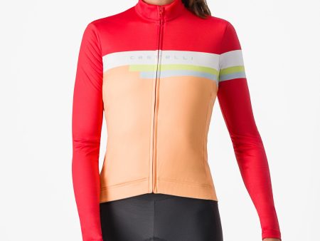 Maglia donna maniche lunghe Castelli Tornare - Arancio For Sale