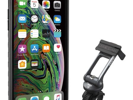 Custodia Topeak RideCase per iPhone XS Max nera grigia con supporto For Sale